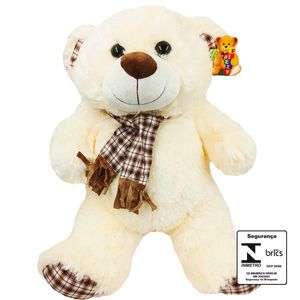 Urso de Pelúcia C/ Cachecol 41cm em Poliéster Fizzy