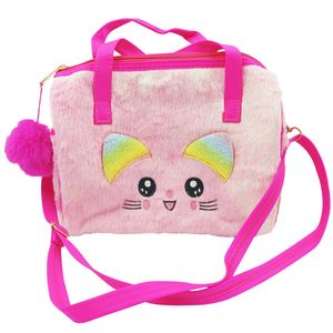 Bolsa Pelúcia Gatinhos 27x20cm Em Poliéster Interponte