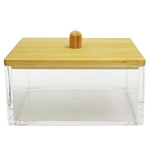 Organizador 10x5cm C/ Tampa Bambu Em Acrílico Sanxia
