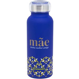 Garrafa Bubble Mãe Azulejo 500ml em Aço Inox Zona Criativa