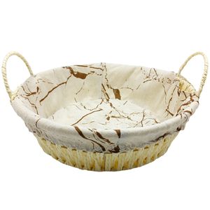 Cesta de Pão Redonda Decorativa 28cm em Papel Casita