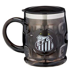 Caneca Térmica Santos F.C 500ml Em Aço Inox Mileno