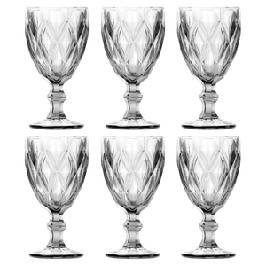 Jogo De Taças Diamond 6 Peças 300ml Em Vidro Livon