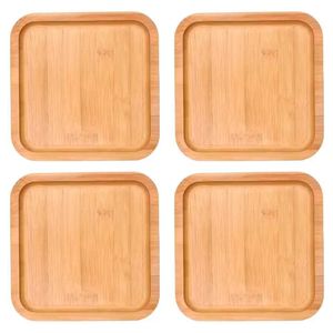 Porta Copos Multiuso 4 Peças 10x10cm em Bambu FWB