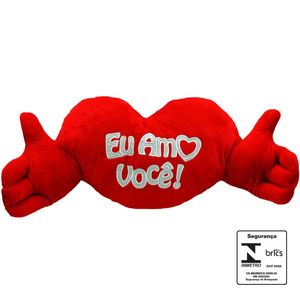 Almofada Coração C/ Braços Eu Amo Você 40x90x10cm HSU USIEH