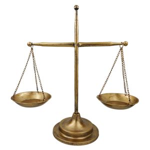Balança Da Justiça Decorativa 32cm em Metal Brascontinental