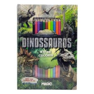 Livro Kit Dinossauro 24x17cm Em Papel Magic Kids