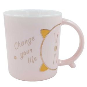 Caneca Gato 10x9,5cm em Cerâmica Word Classic