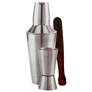 Kit Coqueteleira P/ Drinks 3 Peças em Aço Inox Wincy