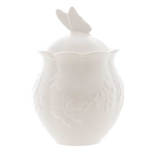 Açucareiro Butterfly Flower 13cm em Porcelana Lyor