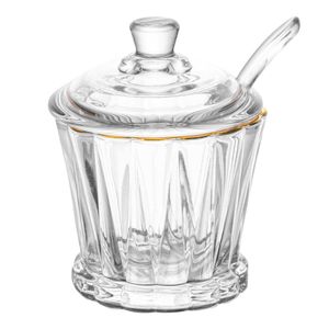 Açucareiro Radial C/ Fio de Ouro 210ml em Cristal Lyor