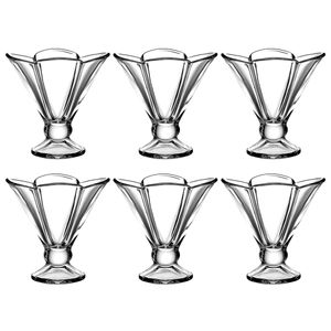 Jogo de Taças P/ Sobremesa Flora 6 Peças 210ml em Vidro Kehome