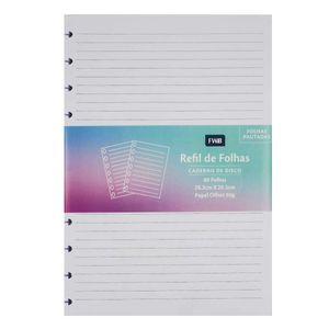 Refil de Folhas P/ Caderno de Disco 28,3x20,3cm em Papel FWB