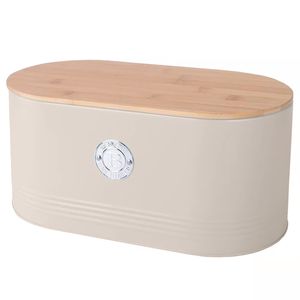 Porta Pão C/ Tampa Bambu 33,5cm em Metal Dolce Home