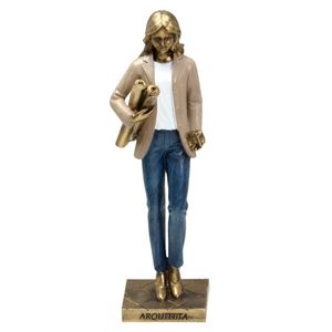 Mulher Arquiteta Decorativa 24cm em Resina Mabruk