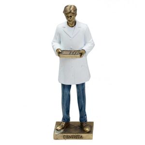 Homem Dentista Decorativa 24cm em Resina Mabruk