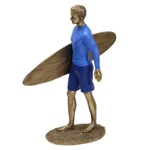 Homem Surfista Decorativo 26cm em Resina Mabruk