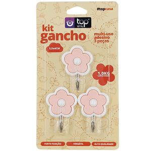 Kit Gancho Multiuso 3 Peças em Plástico Top Útil
