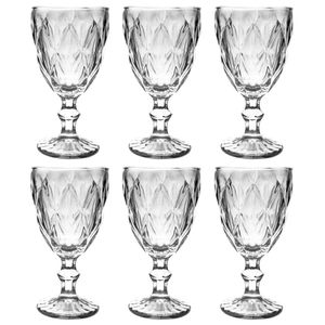 Jogo de Taças Diamante 6 Peças 340ml em Vidro Original