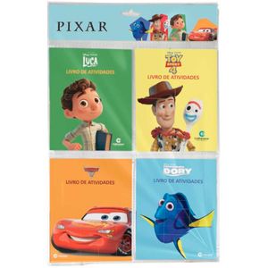 Kit Mini Livro de Atividades Pixar 4 Peças em Papel Culturama