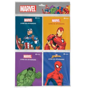 Kit Mini Livro de Atividades Marvel 4 Peças em Papel Culturama