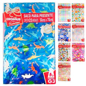 Saco P/ Presente Infantil 50x70cm em Plástico Cromus