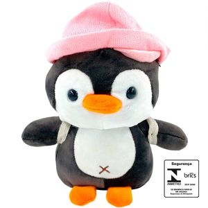 Pinguim de Pelúcia 20cm em Poliéster Fizzy