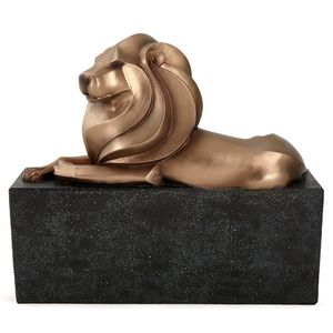 Leão Decorativo 36x40cm Em Resina Mart/Moas