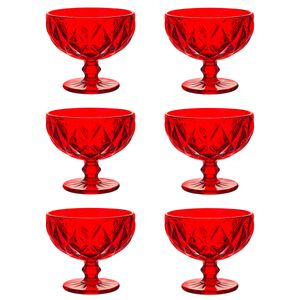 Jogo de Taças P/ Sobremesa Diamond 6 Peças 310ml em Vidro Kehome