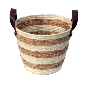 Cesto Decorativo C/ Alça 28x22cm em Fibra Natural Paramount Plásticos