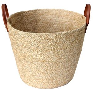 Cesto Decorativo C/ Alça 33x28cm em Fibra Natural Paramount Plásticos