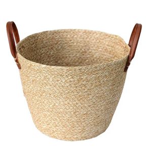 Cesto Decorativo C/ Alça 28x22cm em Fibra Natural Paramount Plásticos
