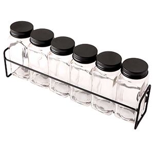 Porta Condimento C/ Suporte 6 Peças 120ml em Vidro Clink