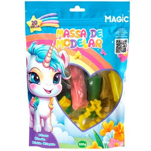 Massa de Modelar Unicórnio 20 Peças em Plástico Magic Kids