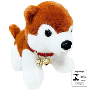 Cachorro Husky de Pelúcia 20,9cm em Poliéster JR Toys