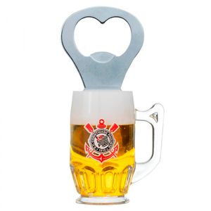 Abridor de Garrafa Corinthians 10cm em Metal Mileno