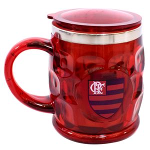 Caneca Térmica 500ml Flamengo em Aço Inox Mileno