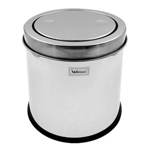 Lixeira Redonda C/ Tampa Basculante 8L em Aço Inox Wellmix