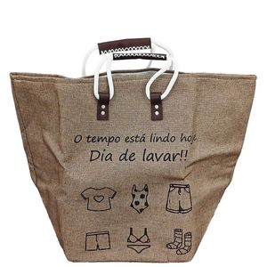 Cesta Organizador C/ Alça 44x31cm em Poliéster Kehome