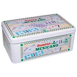 Jogo de Dominó Mexicano C/ Estojo de Lata 91 Peças Hoyle Games