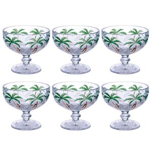 Jogo de Taças Coquetel Palm Tree 6 Peças 310ml em Vidro Kehome