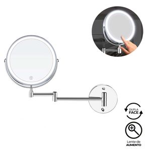 Espelho articulado com luz led 28x24cm Unihome