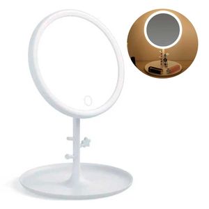 Espelho de Mesa de Plástico 18cm C/ Bandeja e Luz LED UniHome