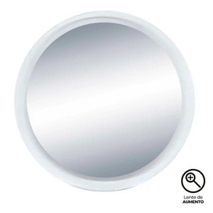 Espelho de Aumento C/ Ventosas 18cm em Plástico Imporiente