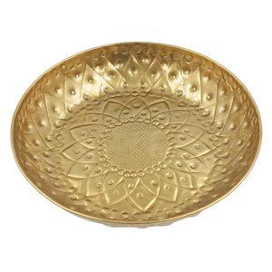 Bandeja Redonda Decorativa 18cm em Metal Brascontinental