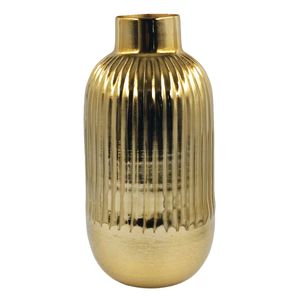 Vaso Listrado Decorativo 30cm em Alumínio Bracontinental