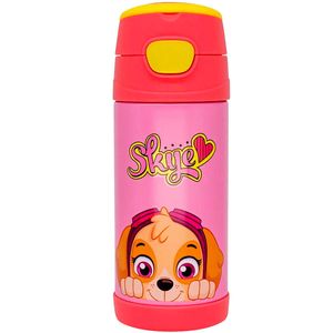 Garrafa Térmica Skye Patrulha Canina C/ Canudo 350ml em Aço Inox Zona Criativa