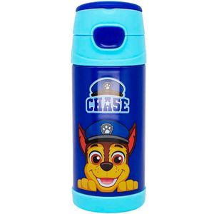 Garrafa Térmica Chase Patrulha Canina C/ Canudo 350ml em Aço Inox Zona Criativa
