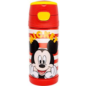 Garrafa Térmica Mickey Mouse C/ Canudo 350ml em Aço Inox Zona Criativa