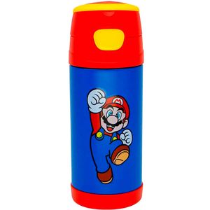 Garrafa Térmica Super Mario C/ Canudo 350ml em Aço Inox Zona Criativa